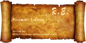 Rozman Edina névjegykártya